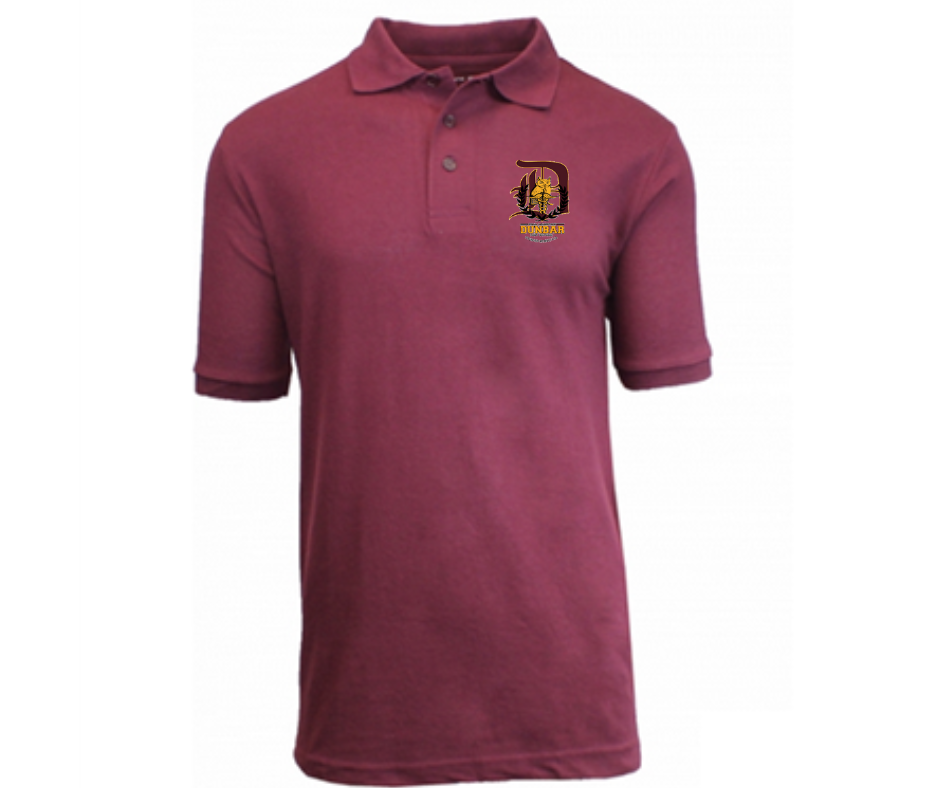 Men Burgundy Short Sleeve Polo- Dunbar