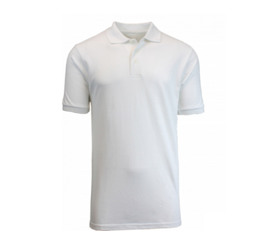 Youth White Short Sleeve Polo- Park Heights