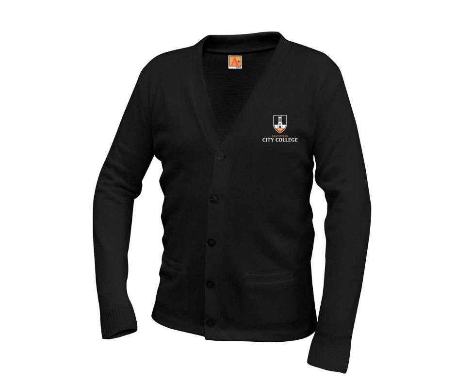 Adult Black Logo Cardigan- City