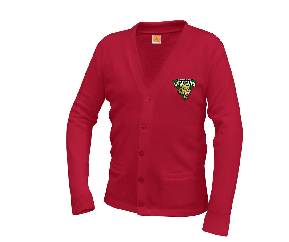 Youth Red Cardigan- Carter