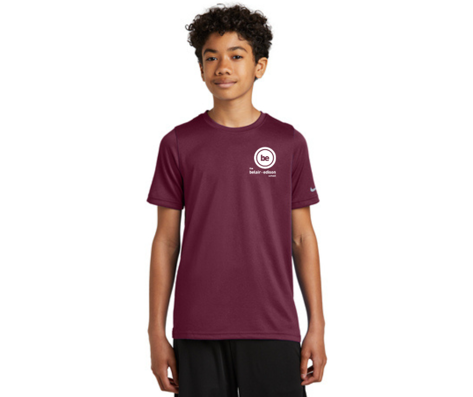 Nike Burgundy Short Sleeve- Belair-Edison (Middle School)