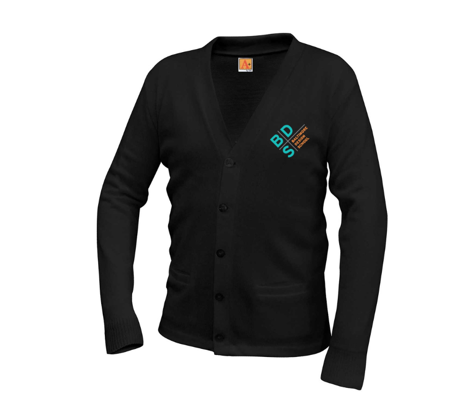 Youth Black BDS Logo Cardigan