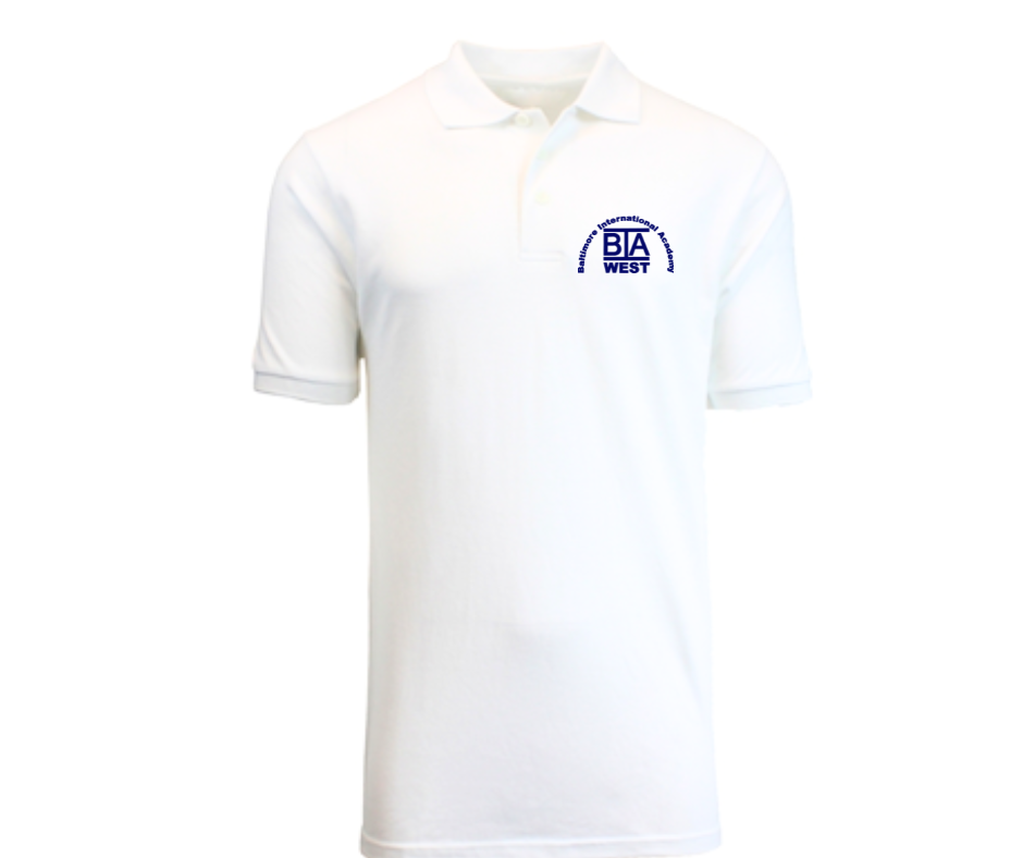 White Short Sleeve Polo- BIA West