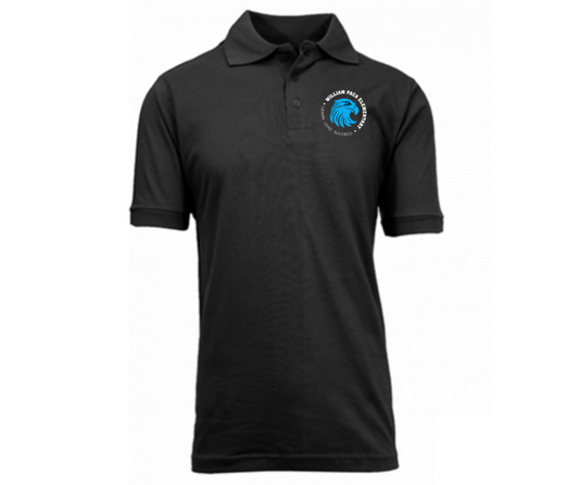 Youth Black Short Sleeve Polo- William Paca