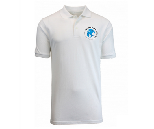 Youth White Short Sleeve Polo- William Paca