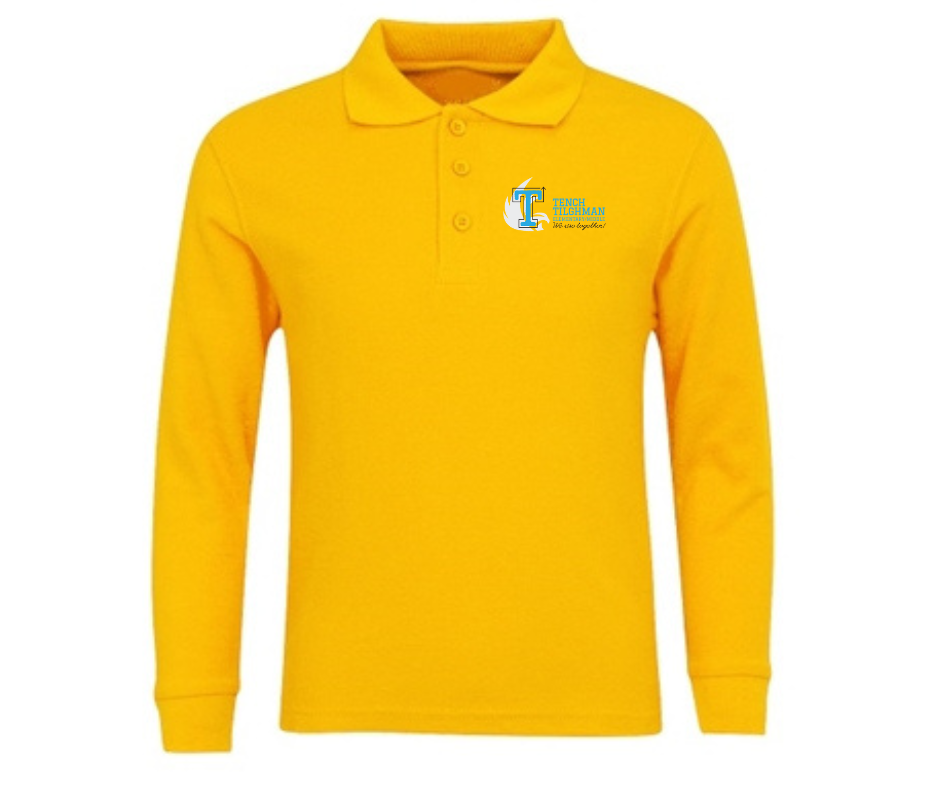 Youth Gold Long Sleeve Polo- Tench Tilghman