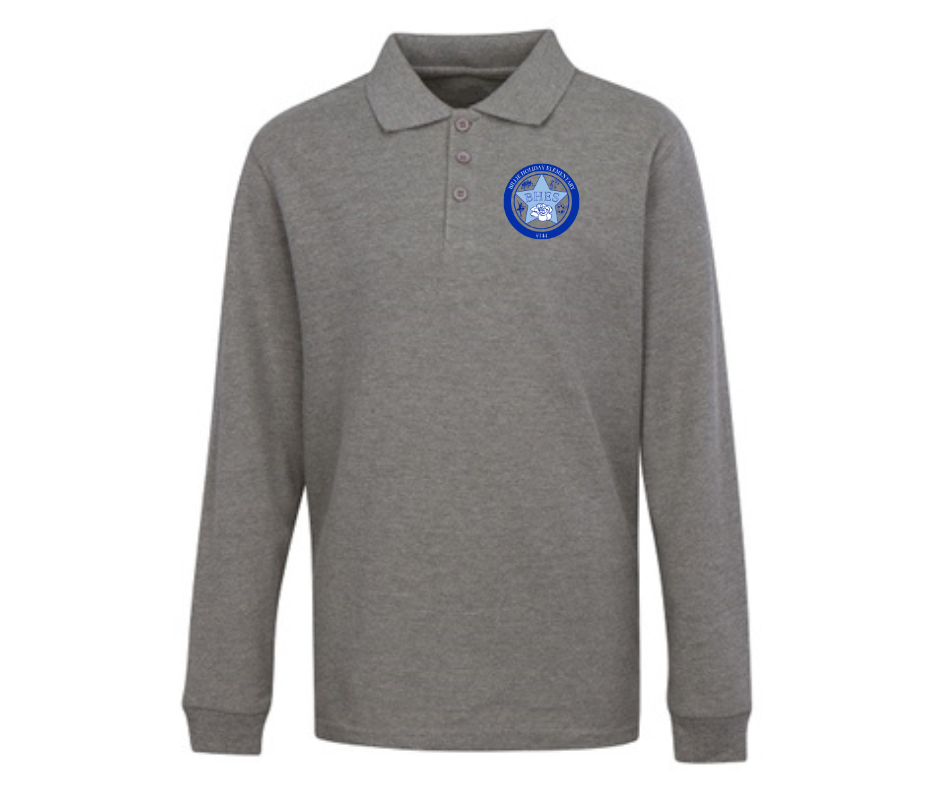 Youth Grey Long Sleeve Polo- Billie Holiday