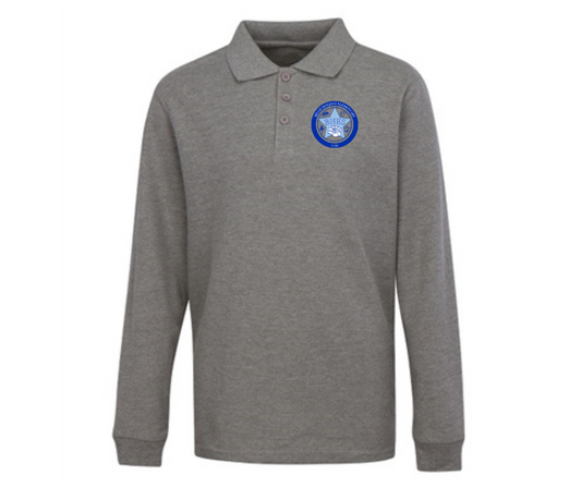 Youth Grey Long Sleeve Polo- Billie Holiday