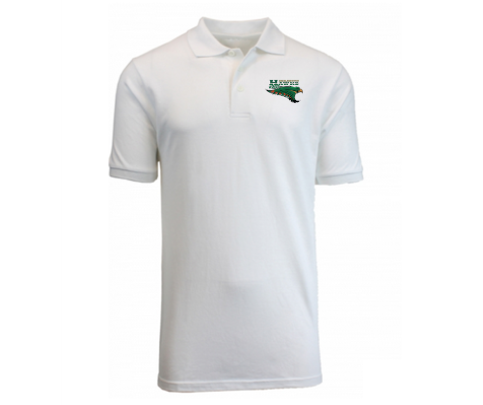 Youth White Short Sleeve Polo- Highlandtown
