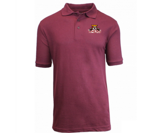 Youth Burgundy Short Sleeve Polo- Windsor Hills