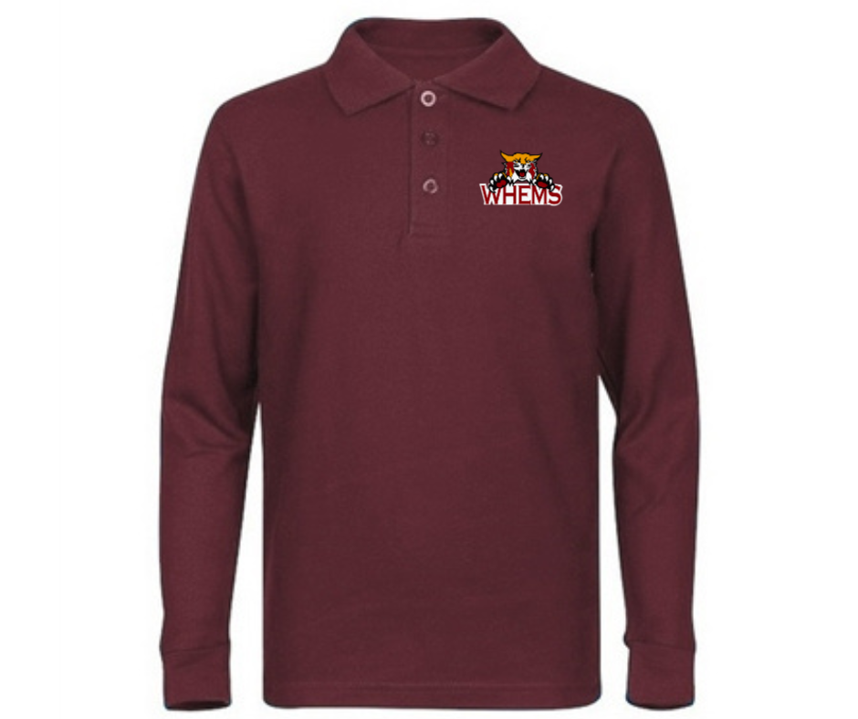 Burgundy Long Sleeve Polo- Windsor Hills