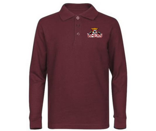 Burgundy Long Sleeve Polo- Windsor Hills