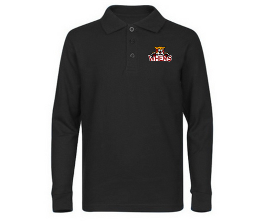 Black Long Sleeve Polo- Windsor Hills