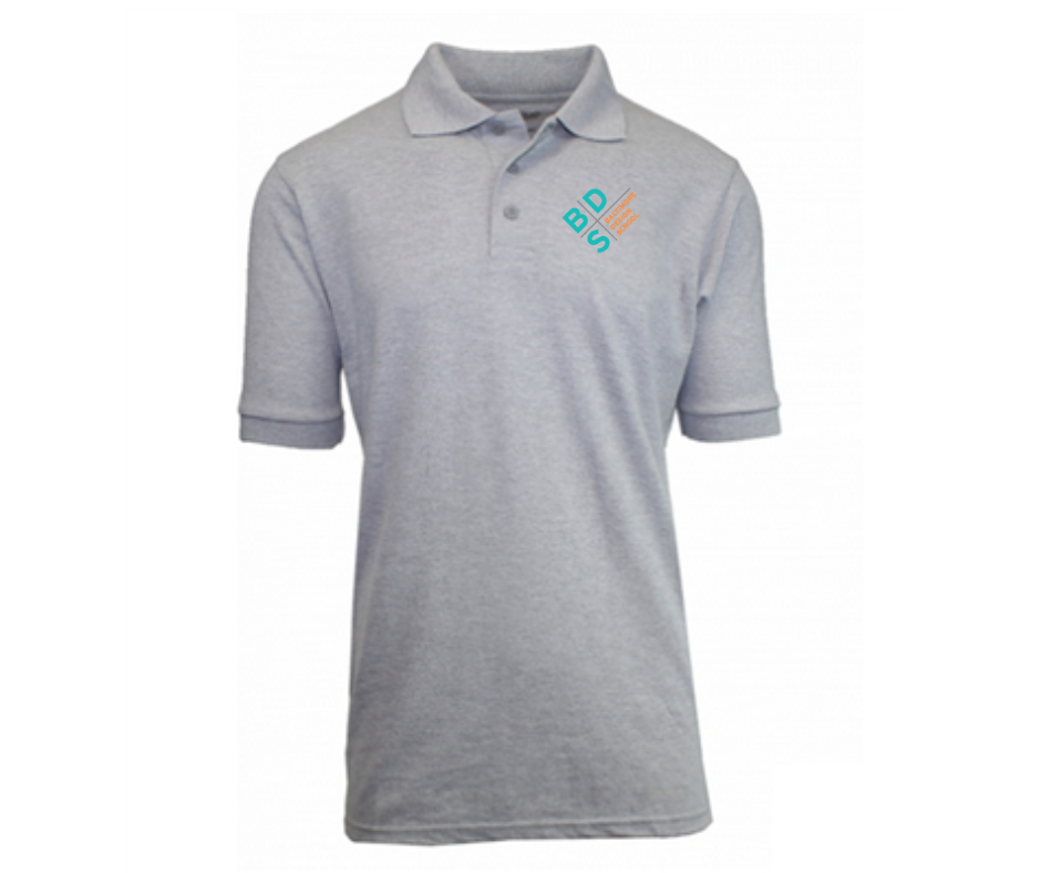 Youth Grey Short Sleeve Polo- BDS