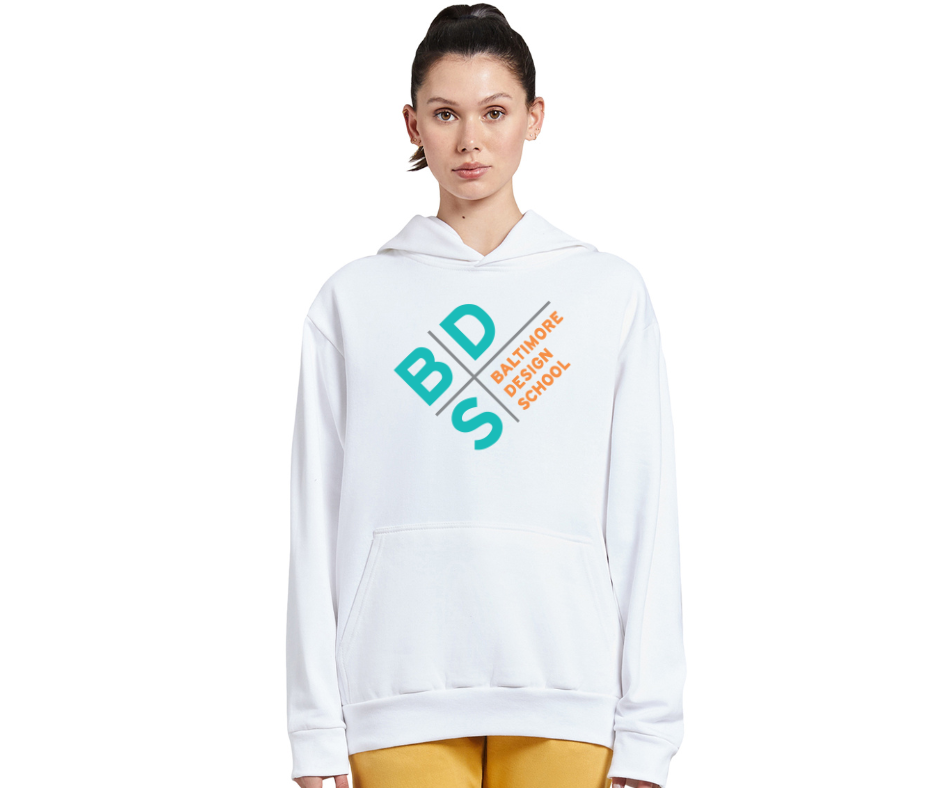 Adult White Logo Hoodie- BDS