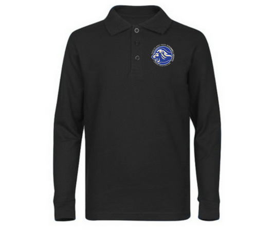Youth Black Long Sleeve Polo- Graceland Park