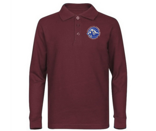 Youth Maroon Long Sleeve Polo- Graceland Park