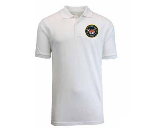 Youth White Short Sleeve Polo- Arundel
