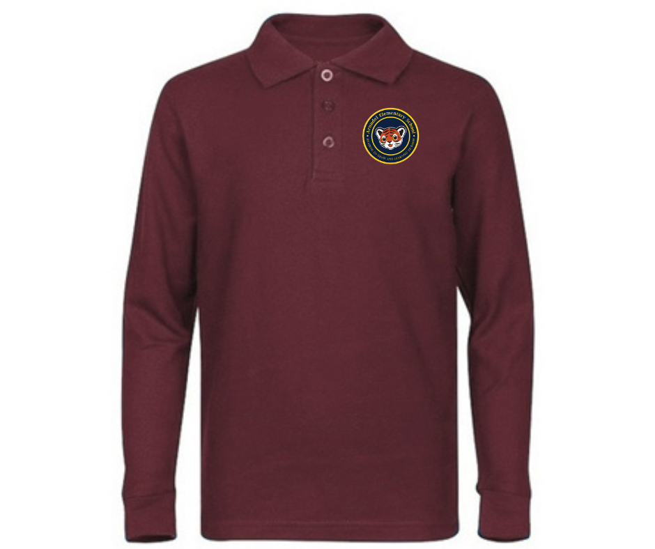 Youth Burgundy Long Sleeve Polo- Arundel