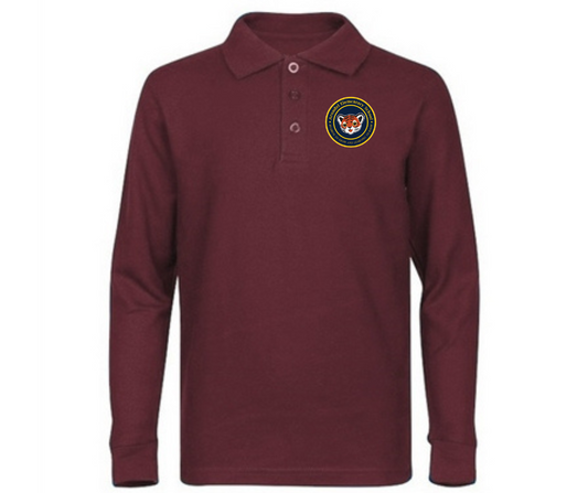 Youth Burgundy Long Sleeve Polo- Arundel