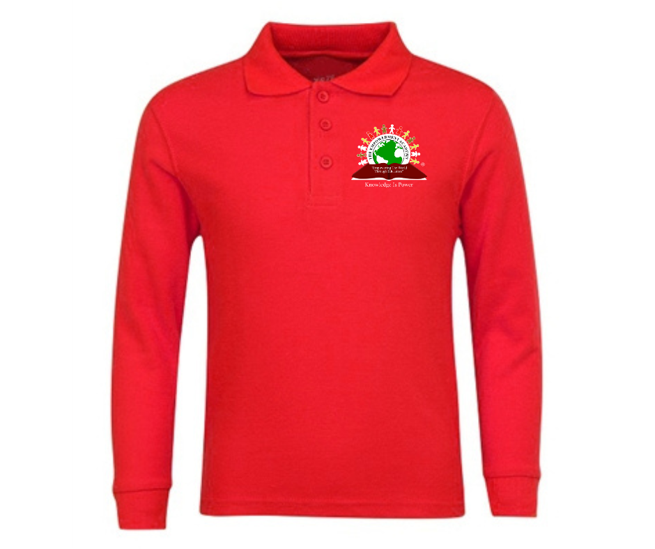 Youth Red Long Sleeve Polo- Empowerment Academy