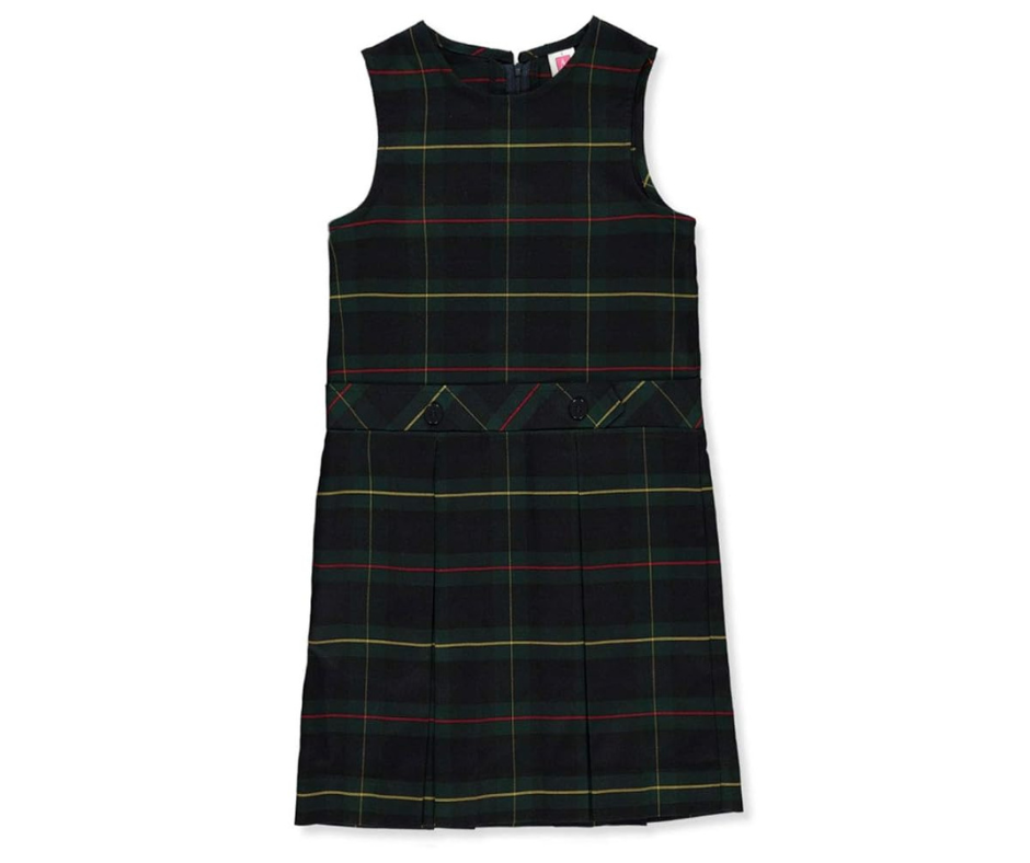Girls Drop Waist Green Jumper- Empowerment Academy