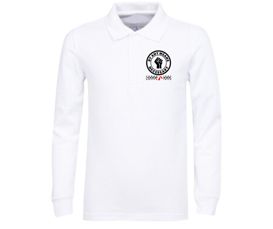 White Long Sleeve Polo- ConneXions