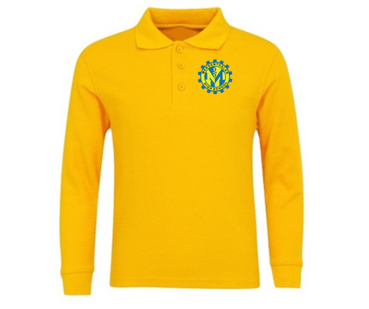Adult Gold Long Sleeve Polo- Mergenthaler HS