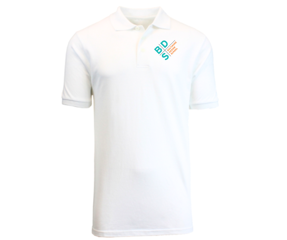 Youth White Short Sleeve Uniform Polo- BDS