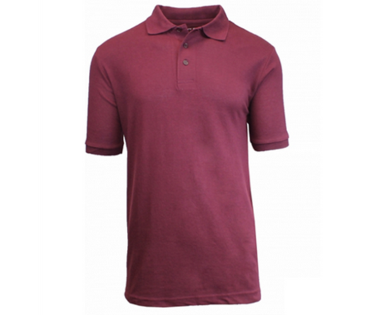 Burgundy Short Sleeve Uniform Polo- Edgewood