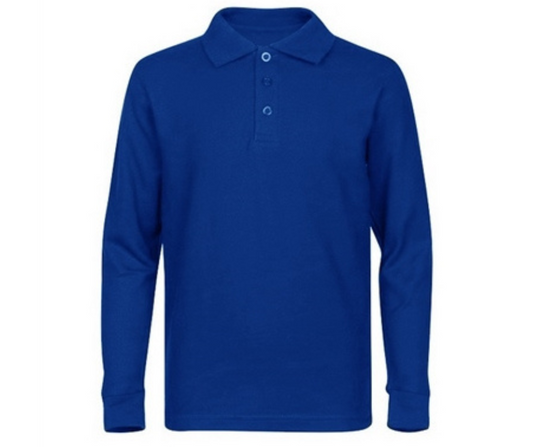Royal Blue Long Sleeve Uniform Polo- DBH