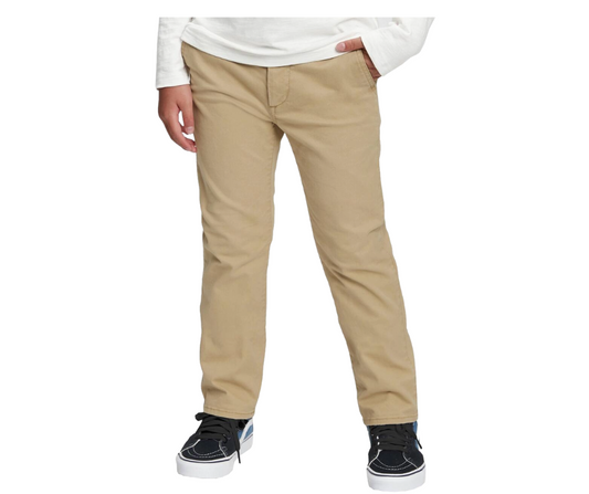 Boys Khaki Uniform Slim Fit Pants- Carter