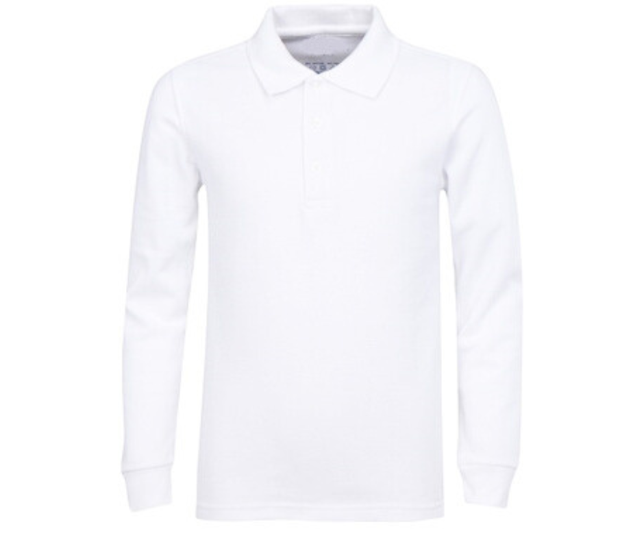 White Uniform Long Sleeve Polo- Furman