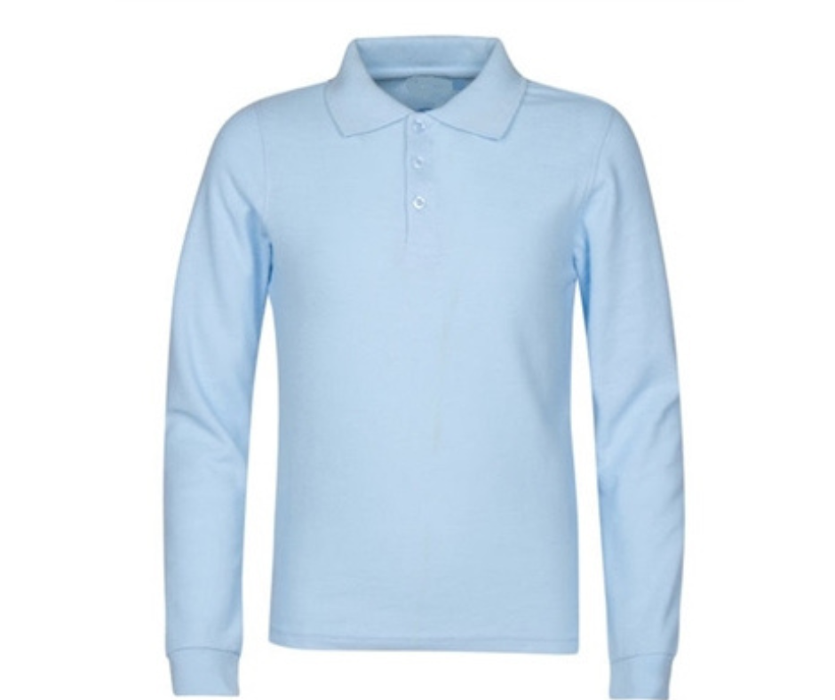 Light Blue Uniform Long Sleeve Polo- Coleman