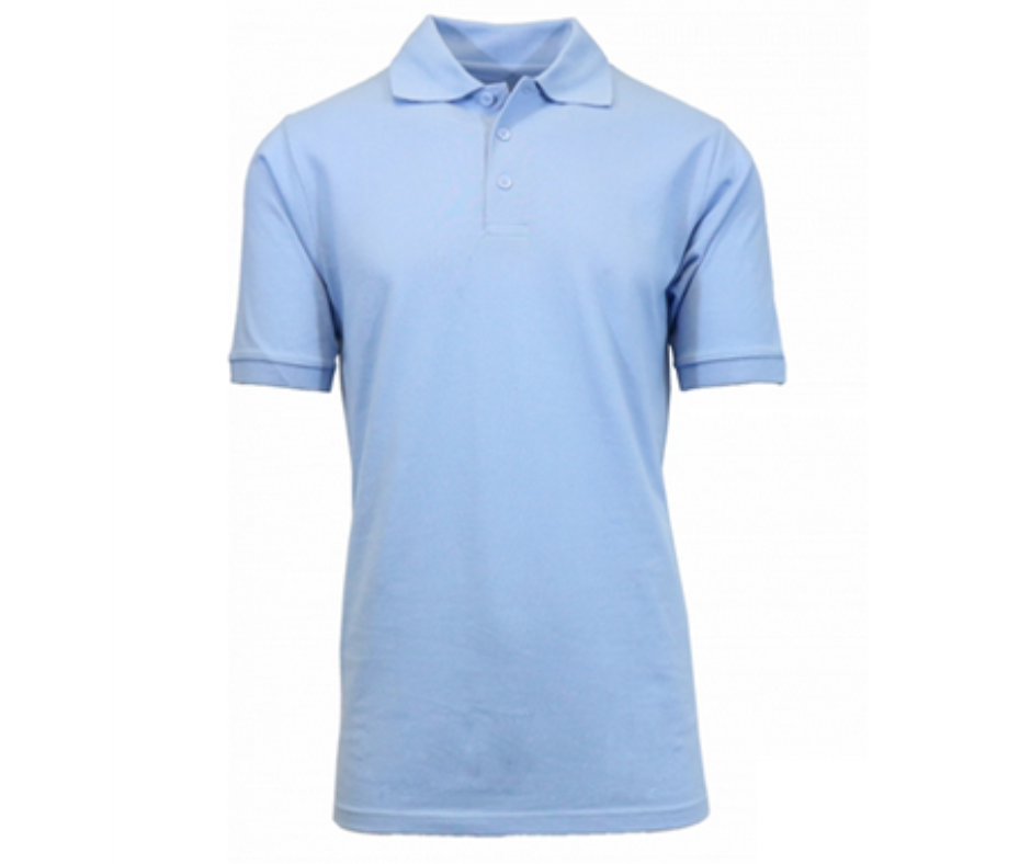 Light Blue Uniform Short Sleeve Polo- Jefferson