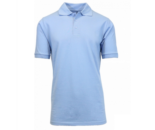 Light Blue Uniform Short Sleeve Polo- Coleman