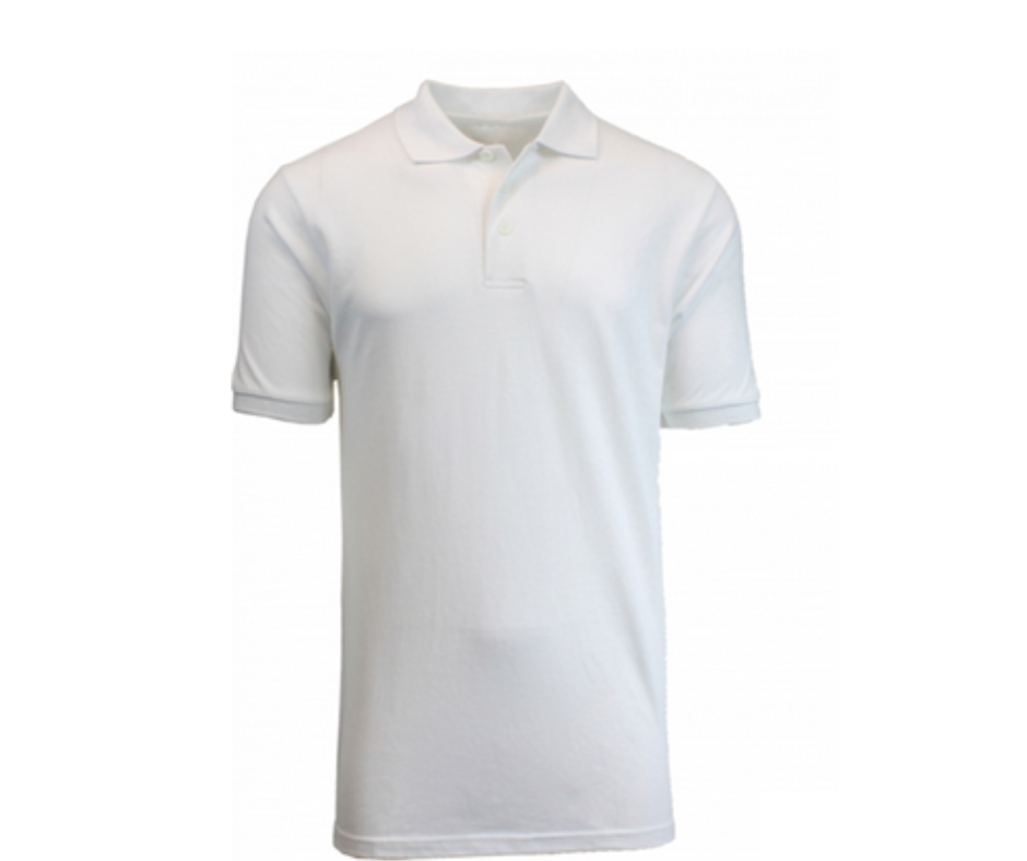 White Unform Short Sleeve Polo- Coleman