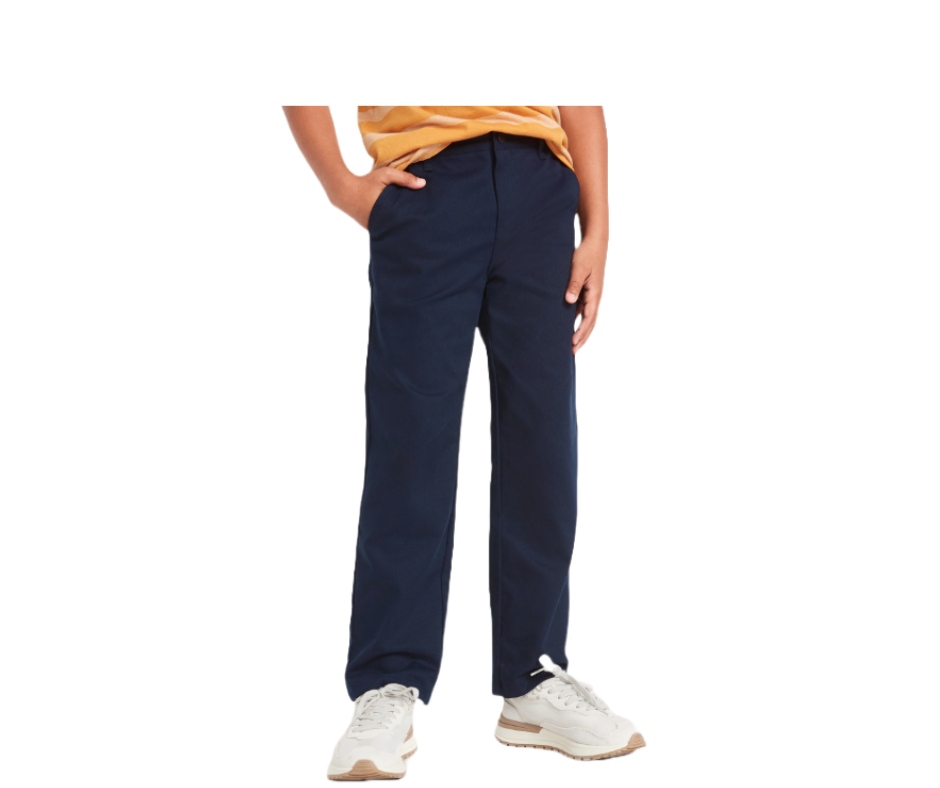 Boys Navy Uniform Flat Front Pants- Paca