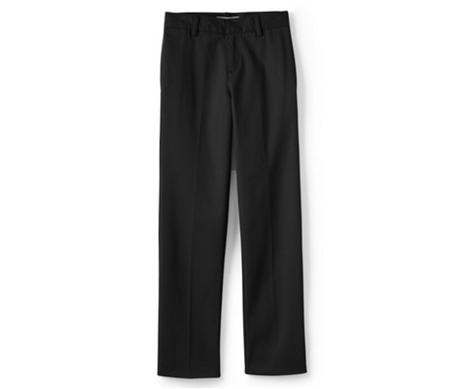 Boys Black Flat Front Pants- Park Heights