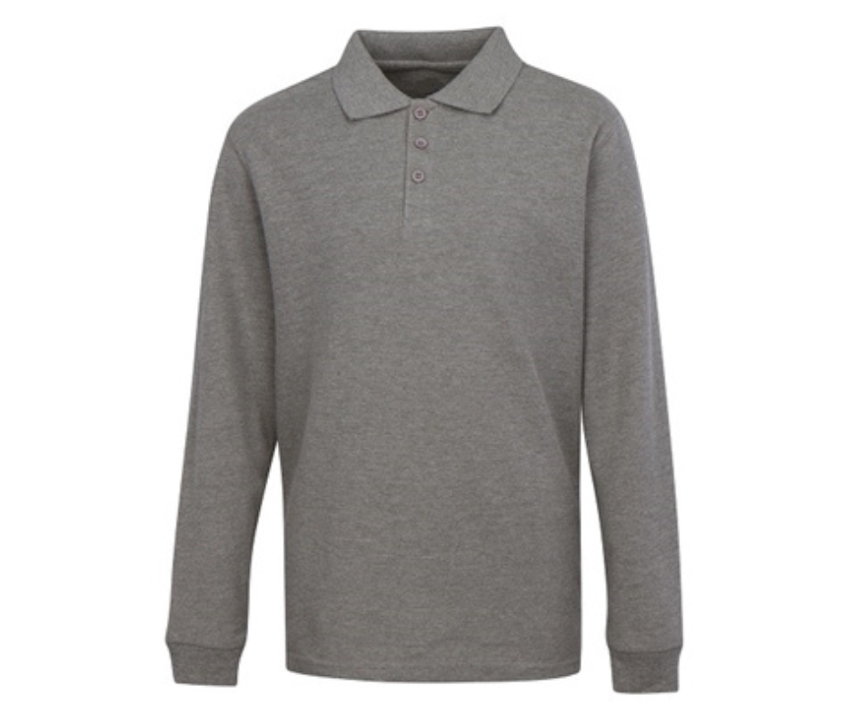 Grey Uniform Long Sleeve Polo- Park Heights