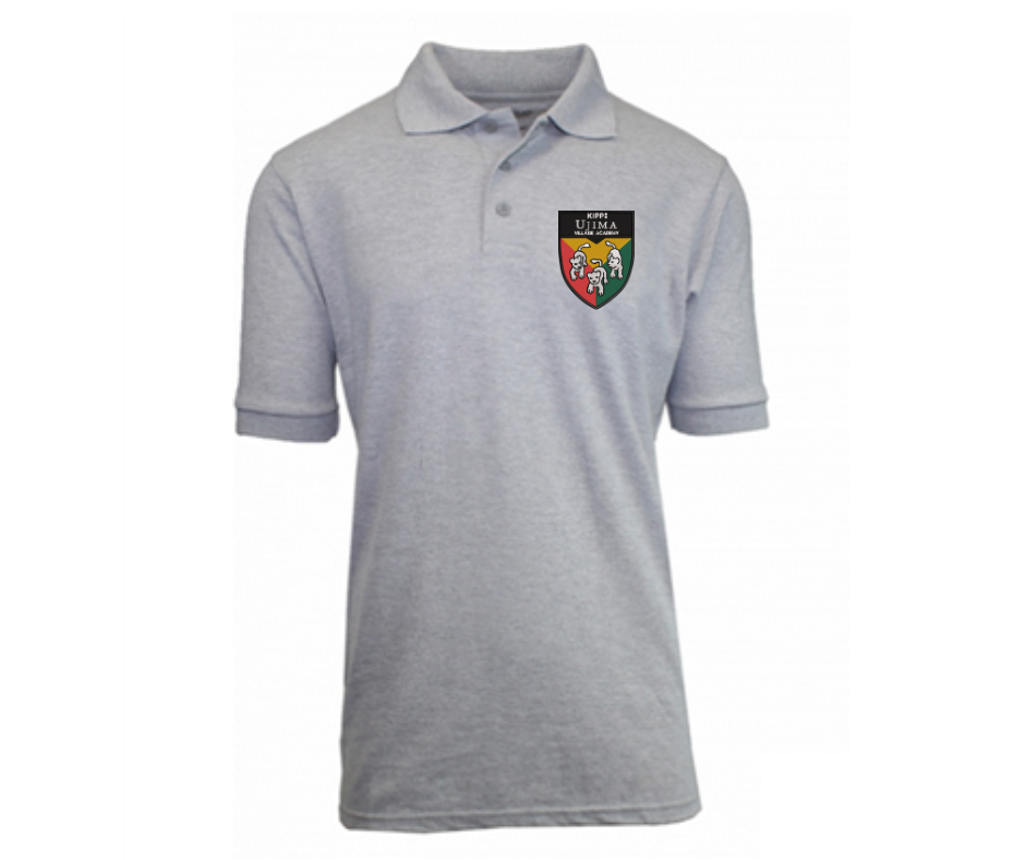 Grey KIPP Ujima Short Sleeve Polo