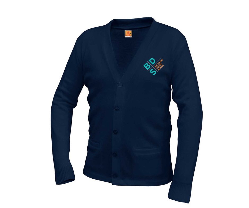 Adult Navy Logo Cardigan- BDS