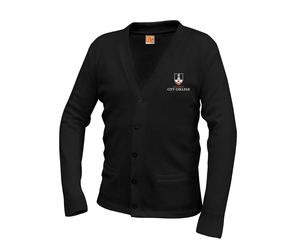 Black Logo Cardigan- City