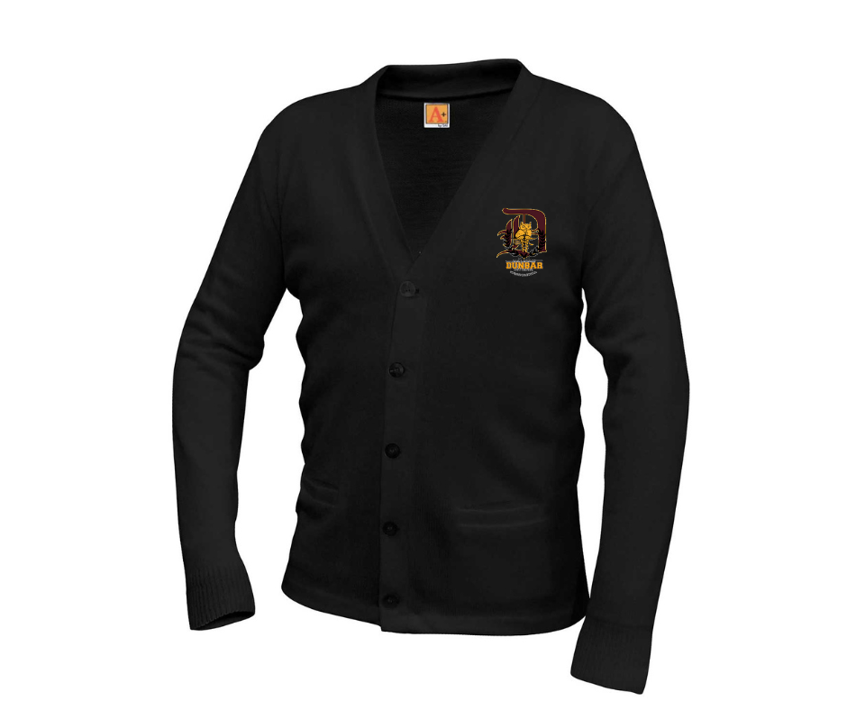 Black Logo Cardigan- Dunbar