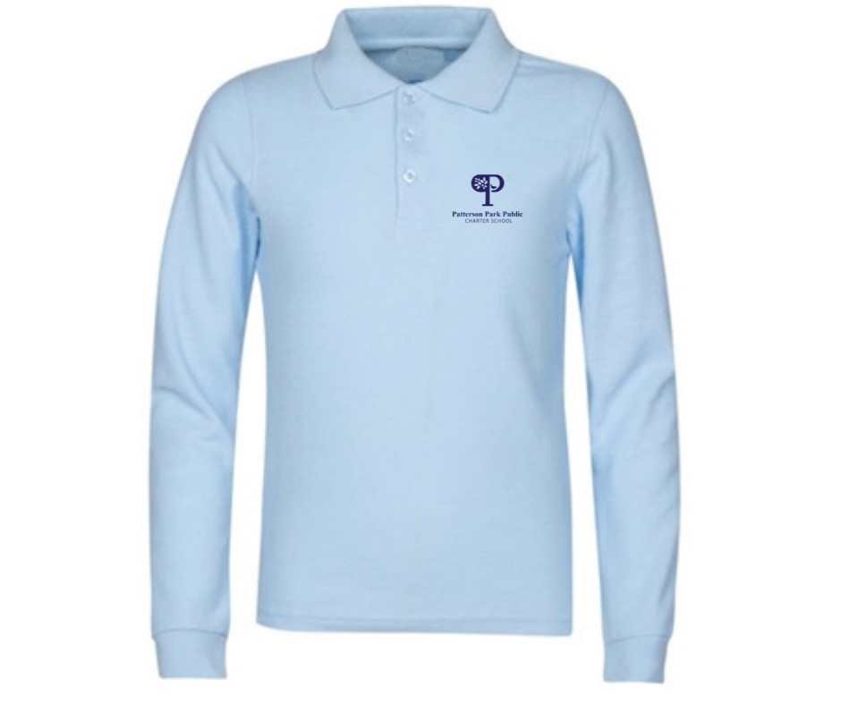 Powder Blue Long Sleeve Polo- Patterson Park