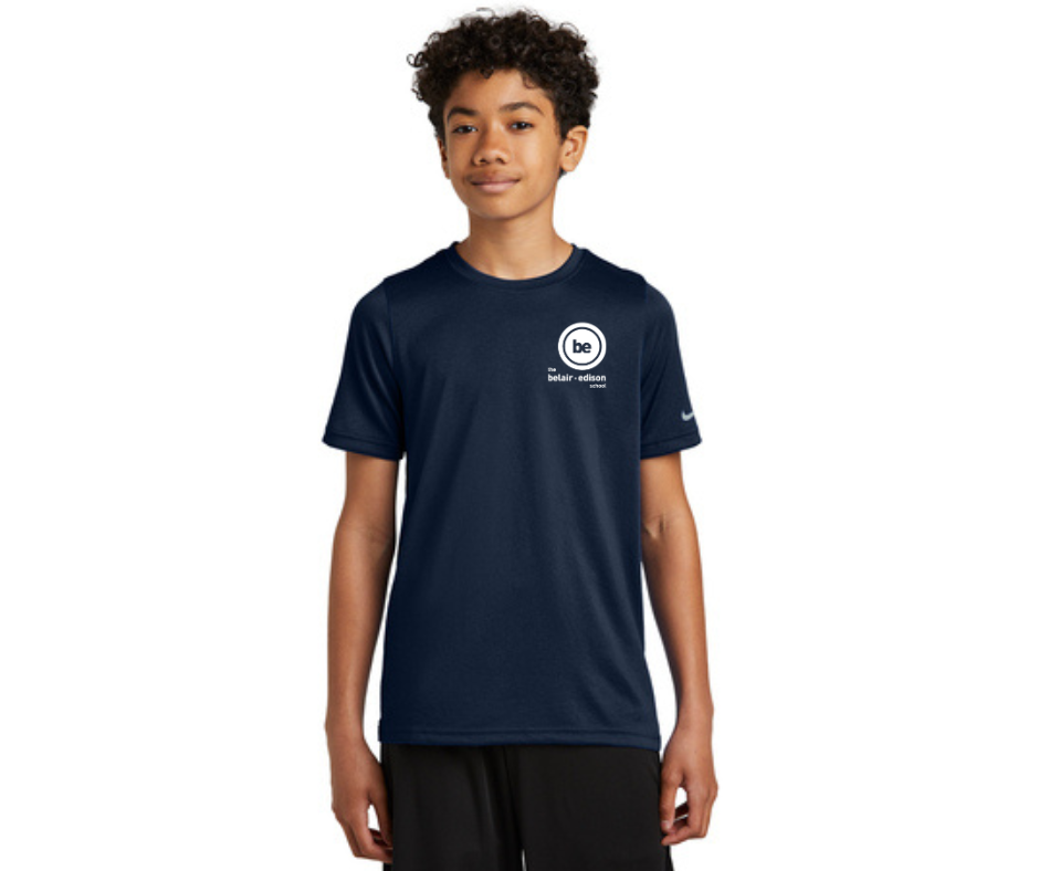 Nike Navy Short Sleeve- Belair-Edison (Middle School)