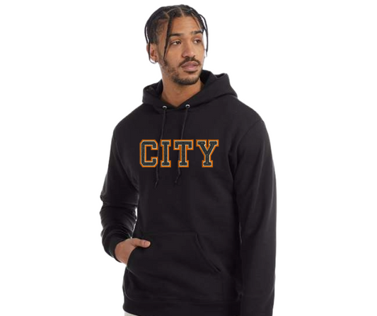 Black City College Chain Stitched Hoodie