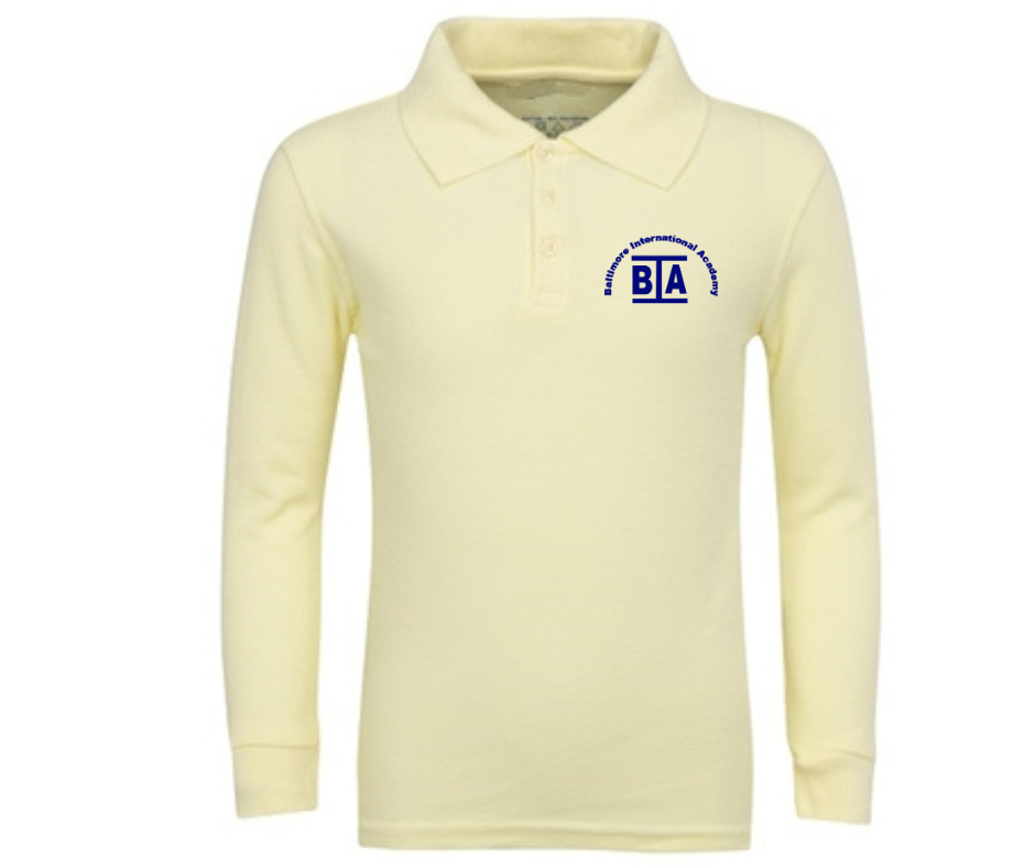 Light Blue Long Sleeve Polo- BIA East