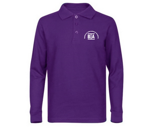 Purple Long Sleeve Polo- BIA East