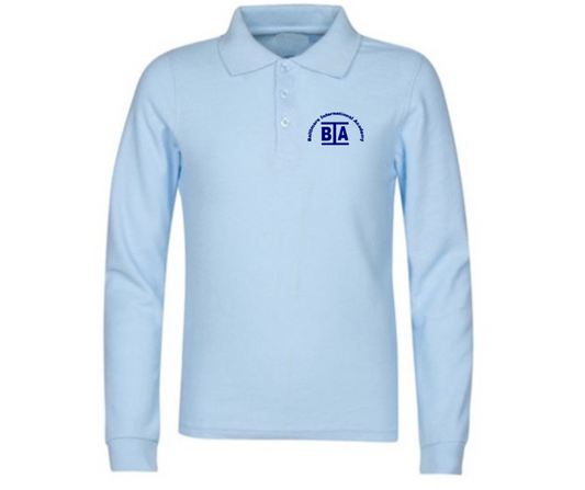 Light Blue Long Sleeve Polo- BIA East